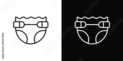 diaper icon in editable stroke. EPS 10 vector illustration.