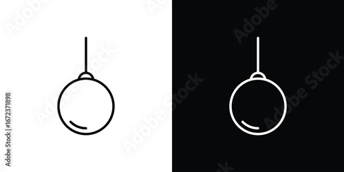 Demolition ball icon in editable stroke. EPS 10 vector illustration.