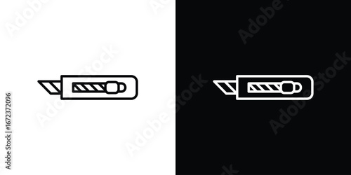 Cutter icon in editable stroke. EPS 10 vector illustration.