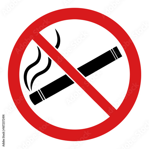No smoking sign indicating prohibition of cigarette use