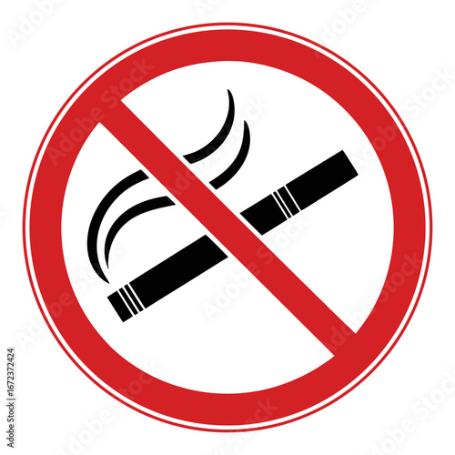 No smoking sign indicating prohibition of cigarette use
