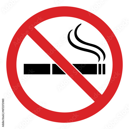 No smoking sign with cigarette and smoke