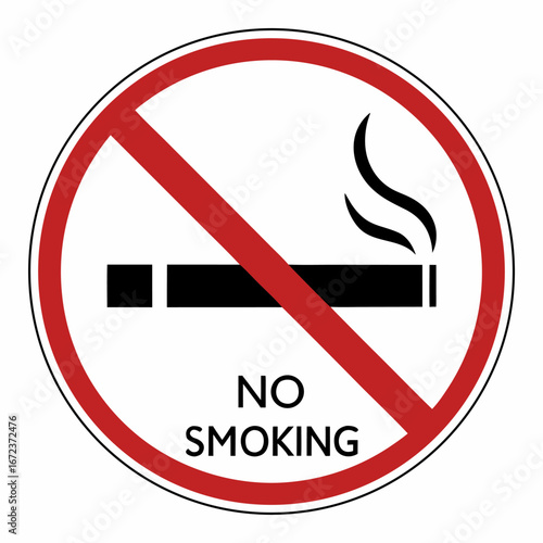 No smoking sign with red circle and slash