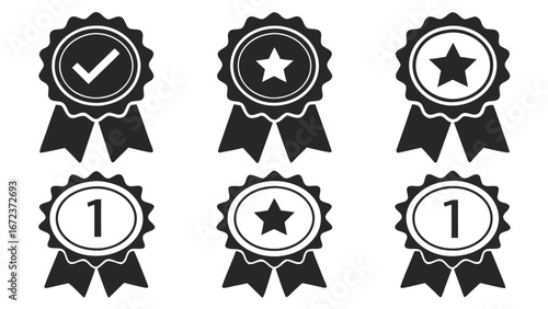 Collection of eight award ribbons and rosettes