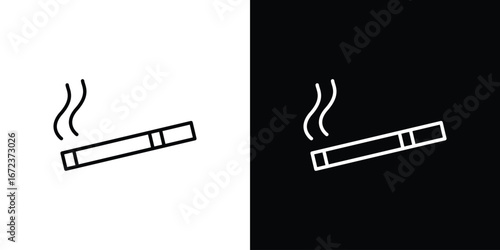 Cigarette icon in editable stroke. EPS 10 vector illustration.