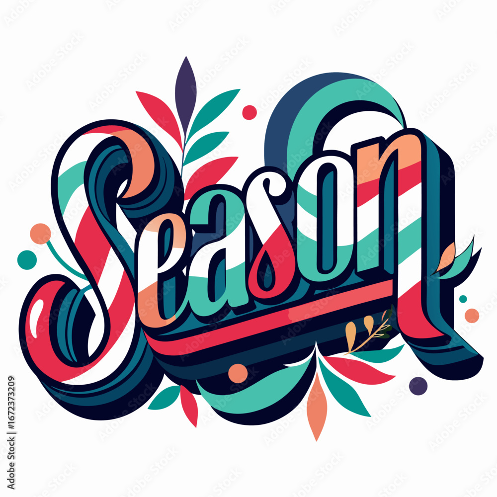 Obraz premium Bold typography design for the word season