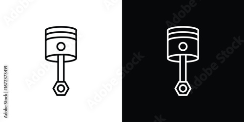 Car Piston icon in editable stroke. EPS 10 vector illustration.