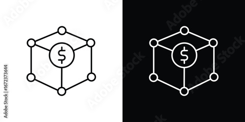 Business model icon in editable stroke. EPS 10 vector illustration.