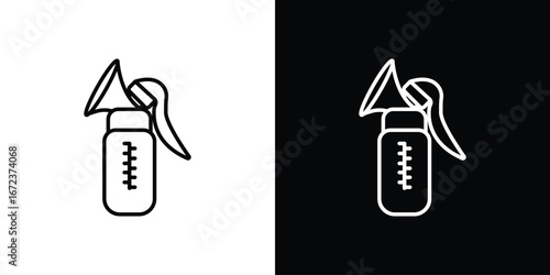 Breast pump icon in editable stroke. EPS 10 vector illustration.
