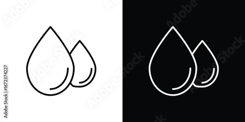 Blood drops icon in editable stroke. EPS 10 vector illustration.