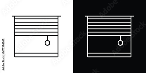 Blinds icon in editable stroke. EPS 10 vector illustration.