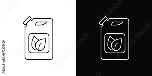 Biofuel canister icon in editable stroke. EPS 10 vector illustration.
