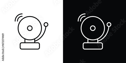 Bell school icon in editable stroke. EPS 10 vector illustration.