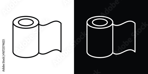 Bandage roll icon in editable stroke. EPS 10 vector illustration.