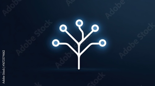 Glowing Brain Circuit Icon Representing Artificial Intelligence and Value in Innovative Design