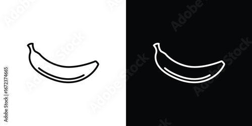 Banana icon in editable stroke. EPS 10 vector illustration.