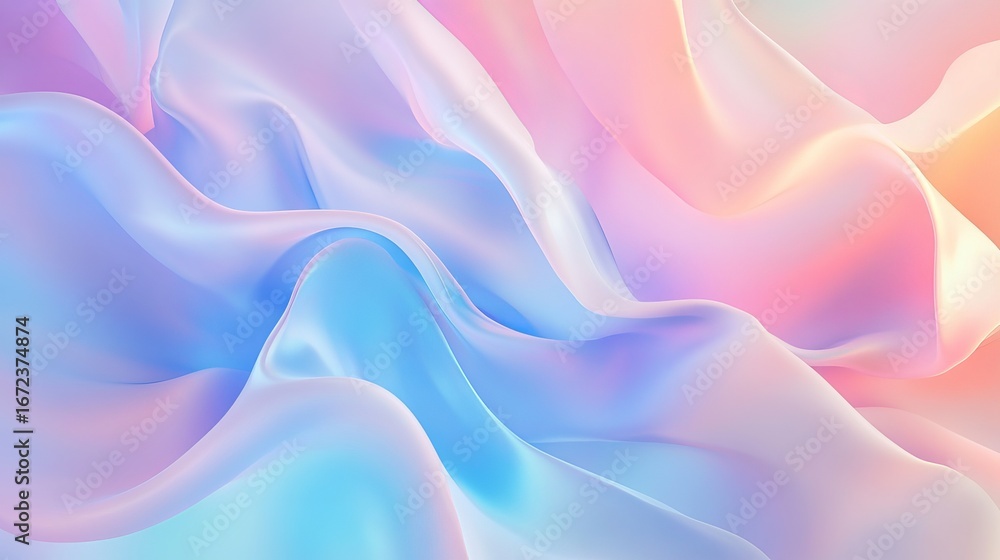 Fototapeta premium Pastel colors fluid gradient background grainy texture holographic abstract banner header poster cover design