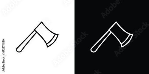 Axe icon in editable stroke. EPS 10 vector illustration.