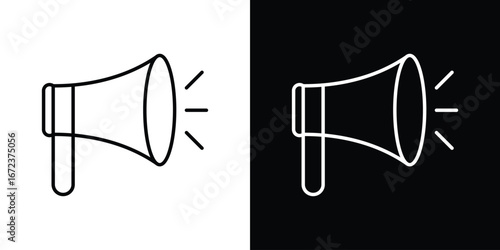 Air horn icon in editable stroke. EPS 10 vector illustration.