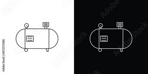 Air compressor icon in editable stroke. EPS 10 vector illustration.
