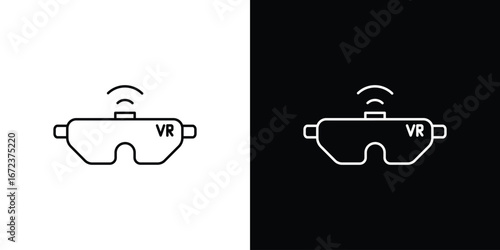 AR headset icon in editable stroke. EPS 10 vector illustration.