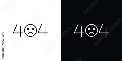 404 Error icon in editable stroke. EPS 10 vector illustration.