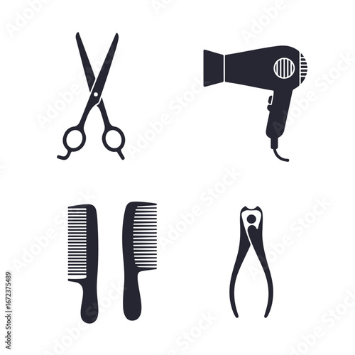 Tools Arranged in a Hairdressing Salon