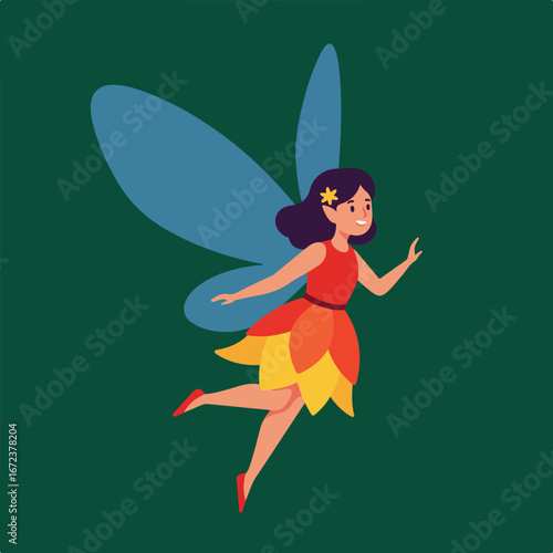 , keywords and category based on the image

 Fairy Flying Gracefully In Green