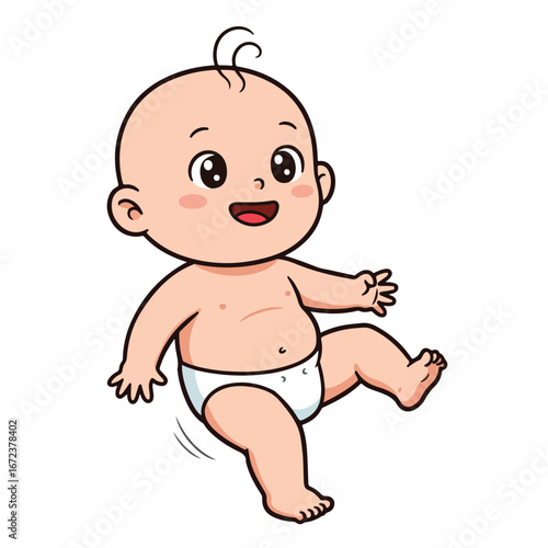 Infant Walking Isolated on White