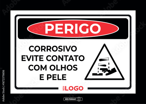Placa informativa e de segurança
