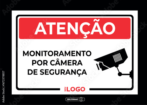 Placa informativa e de segurança