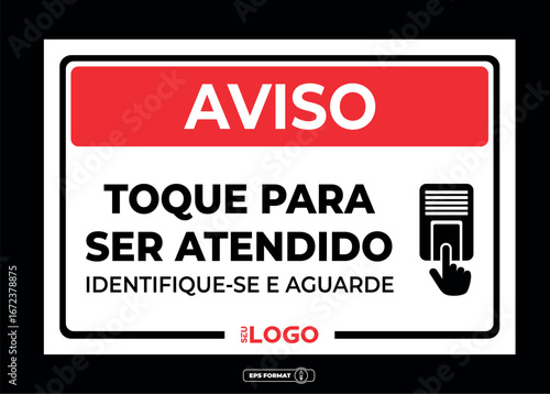 Placa informativa e de segurança