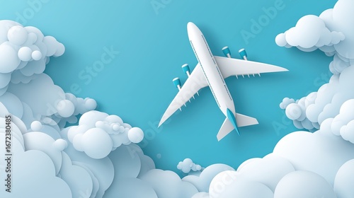 Airplane flying through clo...