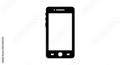 A simple black and white illustration of a mobile phone