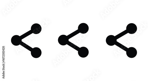 Three black molecular structure models on a white background