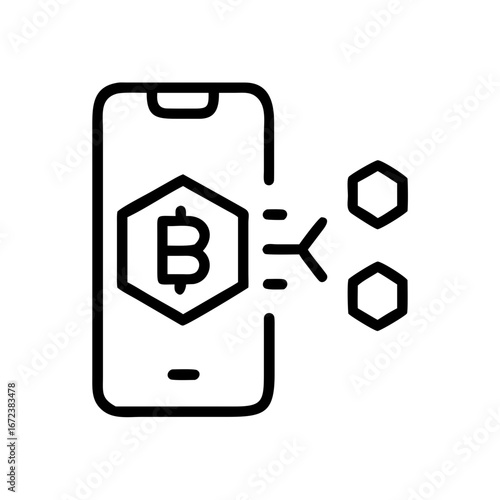 Crypto App Icon for Cryptocurrency, Blockchain, and Digital Finance