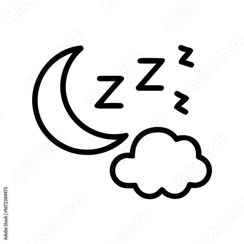 Sleep Icon Vector Illustration for Health and Night Rest Design