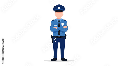 Police Officer Icon: An animated depiction of a law enforcement officer, exuding authority and competence, ready to serve and protect in this modern, crisp design.