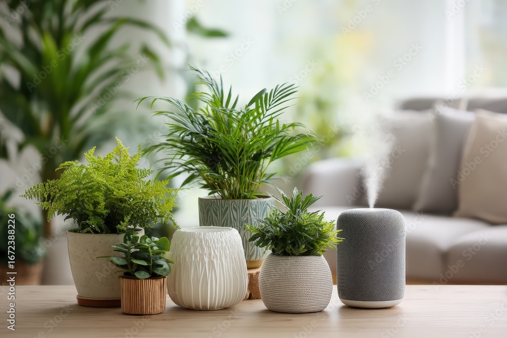 Fototapeta premium Indoor air quality improvement through natural solutions 
