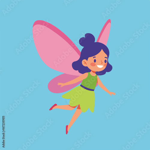 Fairy Flying with Wings in the Sky