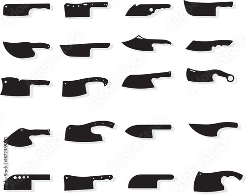 set of black silhouettes of mustaches