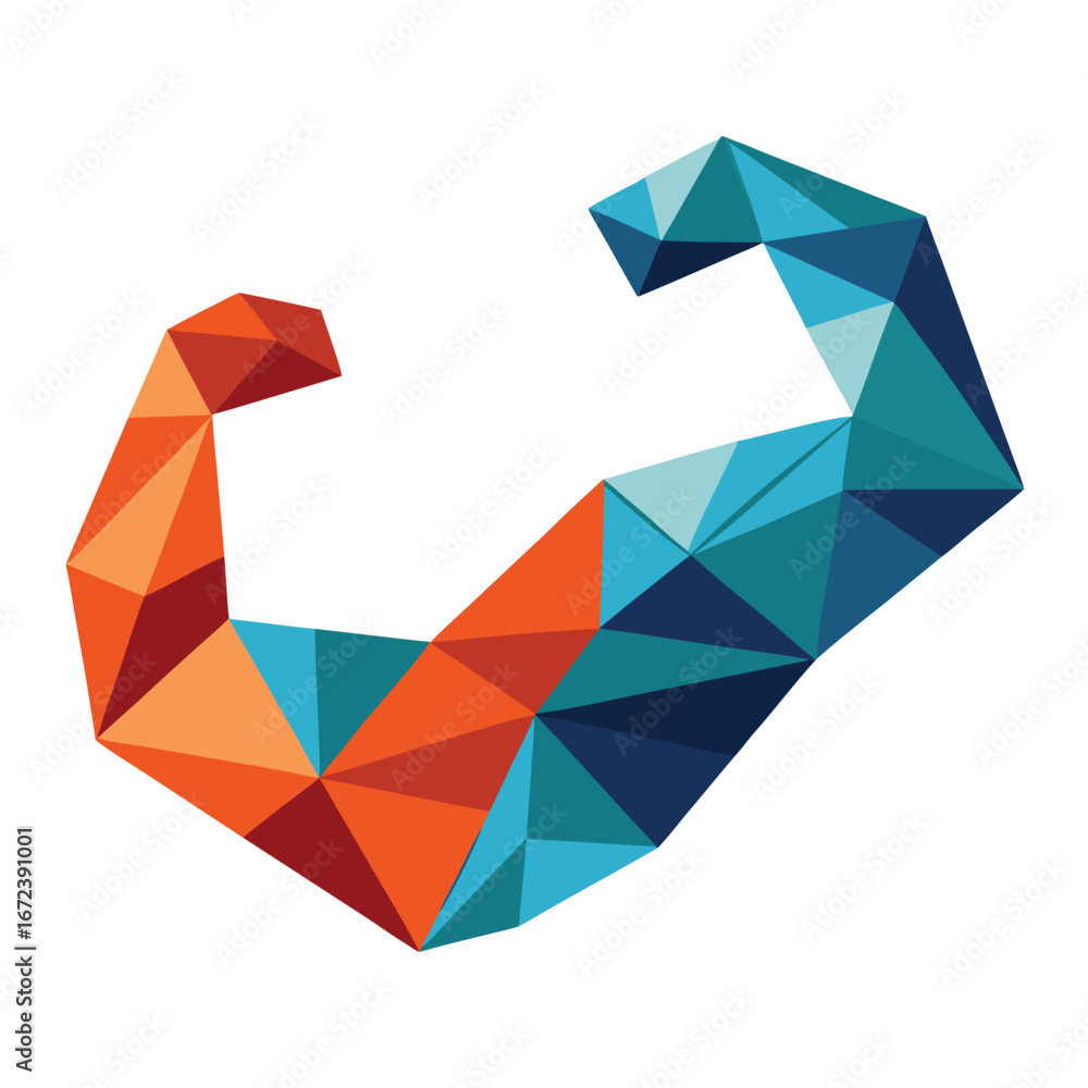 Obraz premium Geometric Biceps Strength Flex Art