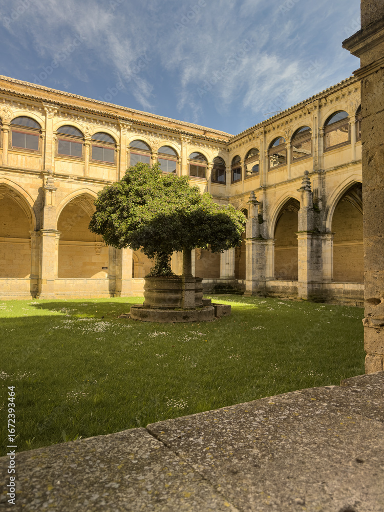 Fototapeta premium Renaissance cloister of San Zoilo Monastery in Carrion de los Condes with central well