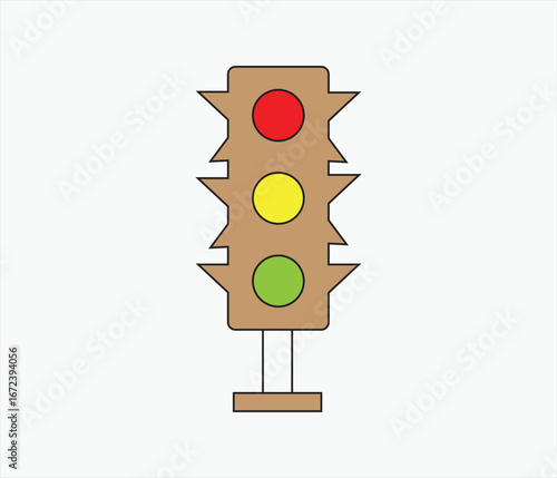 Traffic light silhouette vector icon. Street regulation system.