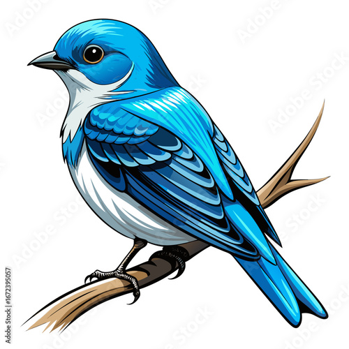 blue bird vector illustration