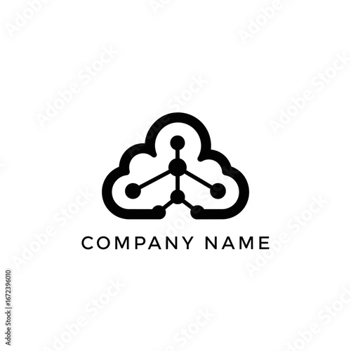 Abstract Cloud Network Logo Design.