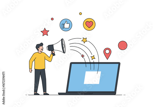 Digital marketing strategy amplifying business growth through online promotion and engagement