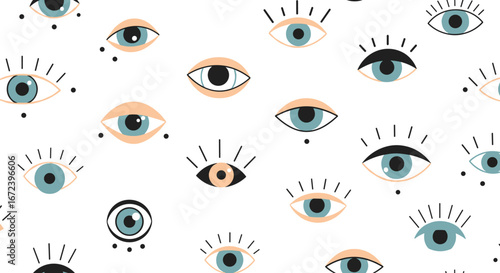 Stylish eye pattern for fashion, design, and decor, creating a modern and trendy aesthetic
