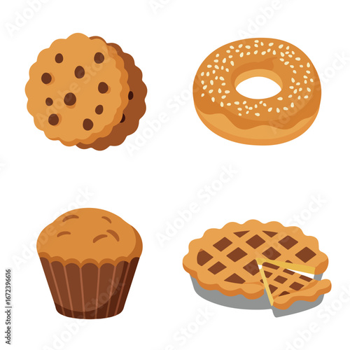 Baked treats displayed on a background