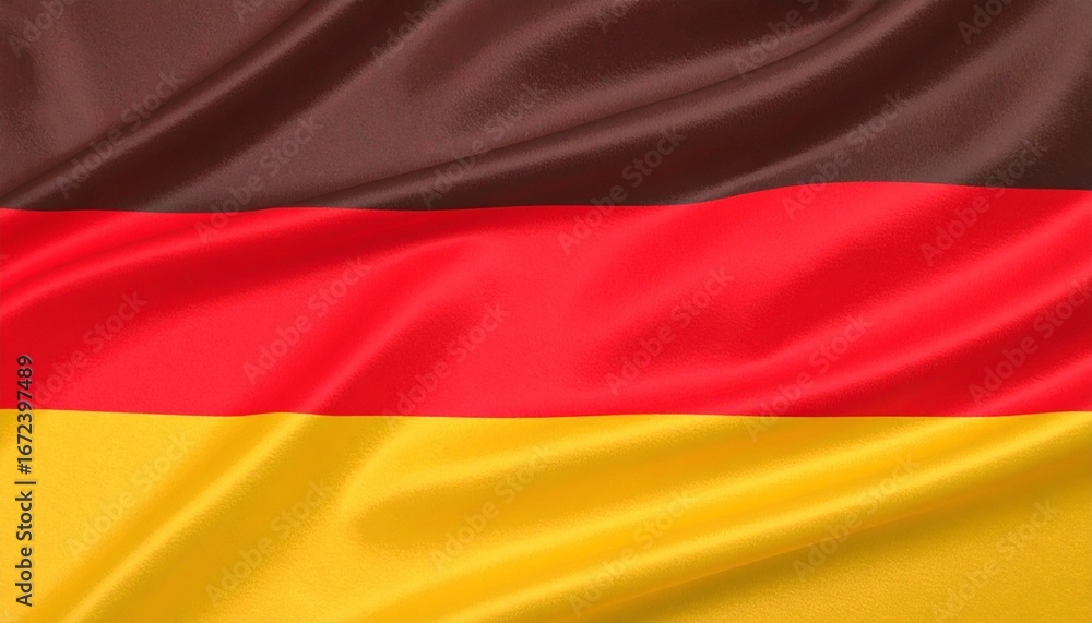 Naklejka premium German flag with horizontal black, red, and gold stripes, representing unity, democracy, and national heritage.